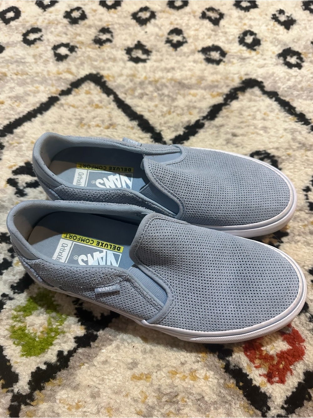 Vans Light Blue Perforated Slip-On Sneakers